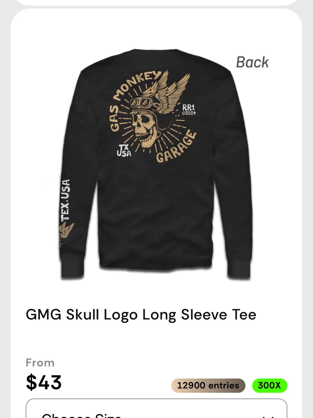 NWOT Gas Monkey Garage Men’s Black Long Sleeve Graphic Tee - Picture 7 of 7